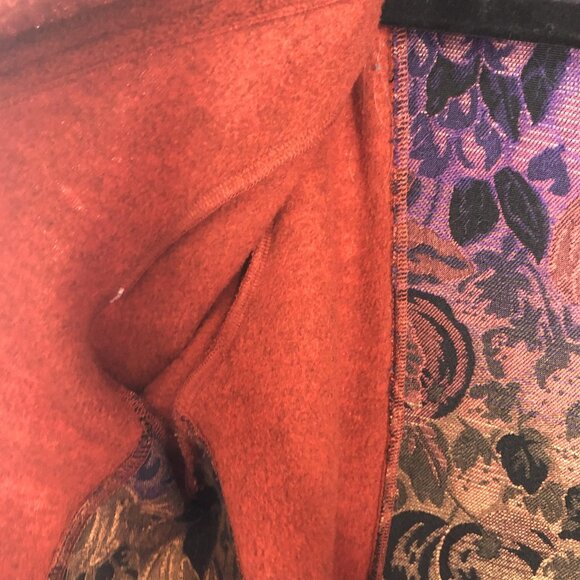 Soft Surroundings Jacket Womens 1X Rust Orange Zip Front Tapestry Floral Back - Picture 12 of 16